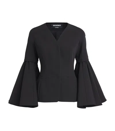 Jacquemus Wool-linen-blend Paysan Blazer In Black