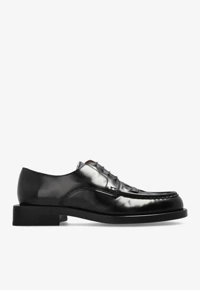 Jacquemus Woven Derby Shoes In Black