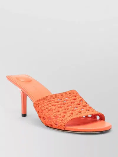 JACQUEMUS WOVEN OPEN TOE STILETTO HEEL MULES