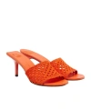 Jacquemus Woven Raffia-effect Mules In Orange