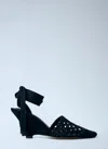 Jacquemus Les Espadrilles 80 Macramé Wedge Sandals In Black