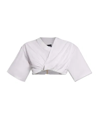 JACQUEMUS JACQUEMUS WRAP CROPPED TOP