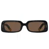 Jacquemus Les Lunettes Azzurro Sunglasses In Black/ Yellow Gold/ Brown