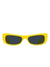 Jacquemus X Linda Farrow Capri Rectangle-frame Sunglasses In Yellow