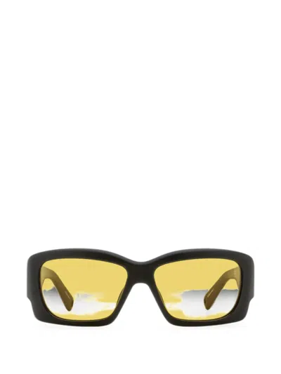 Jacquemus X Linda Farrow Croisiere Rectangular Sunglasses In Matt Black In Multi