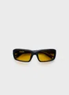 Jacquemus X Linda Farrow Marino Sunglasses In Black/amber