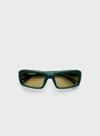 Jacquemus X Linda Farrow Marino Sunglasses In Green/silver