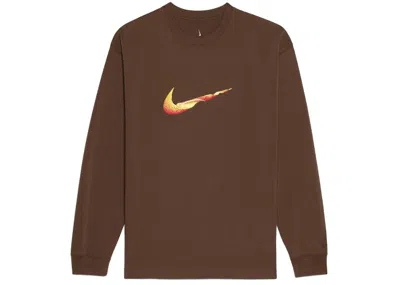 Pre-owned Jacquemus X Nike Le T-shirt Manches Longues Orange In Brown