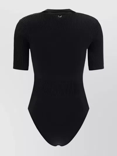 Jacquemus Yauco Bodysuit Button Detailing In Black