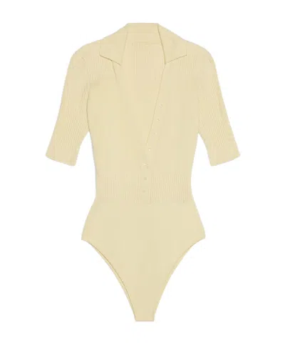 Jacquemus Yauco Short-sleeved Jumpsuit In Nude