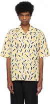 Jacquemus Yellow Cotton Jean Shirt With Playful Leaf Pattern In 2bo Print Yellow / B