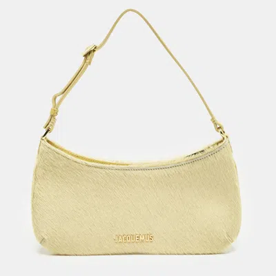 Pre-owned Jacquemus Yellow Calfhair And Leather Le Bisou Bag