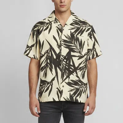 Pre-owned Jacquemus Yellow Foliage Print Canvas Bowling Shirt L