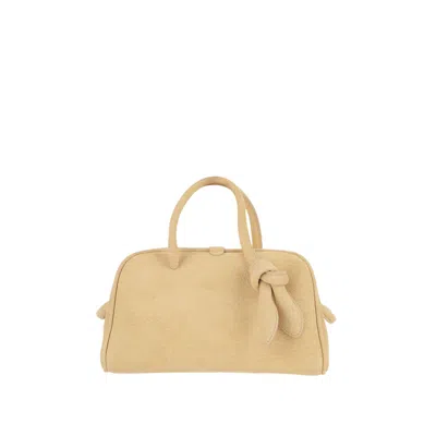 Jacquemus Yellow Il Piccolo Turismo Bow Detail Suede Tote Bag In Black