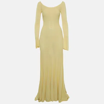 Jacquemus Yellow Knit La Robe Maille Valensole Maxi Dress