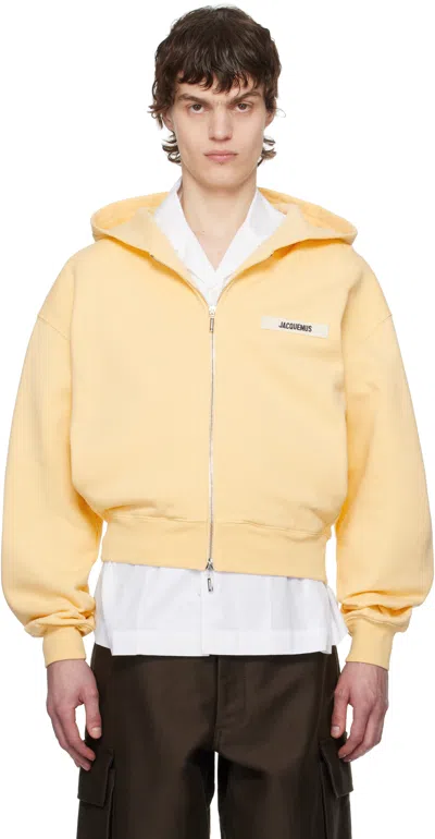 Jacquemus Le Hoodie Zip In Yellow