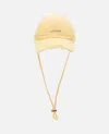 Jacquemus The Artichaut Frayed Baseball Cap In Yellow