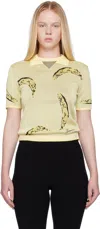 Jacquemus Womens Banana Jacquard Yellow The Marino Banana-print Woven-knitted Polo Top In Neutral