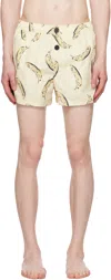 Jacquemus Le Maillot Puntini Yellow Swimsuit With Elastic Waist And All-over Print In Tech Fabric Man In White