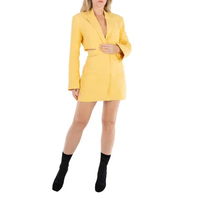 JACQUEMUS YELLOW LA ROBE BARI MINI BLAZER DRESS, BRAND SIZE 38 (US SIZE 4)