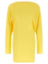 Jacquemus Flowing Viscose Jersey Dress With Embroidered Detailing In Yellow