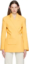 Jacquemus La Veste Tibau Crossover Blazer In 250 Yellow