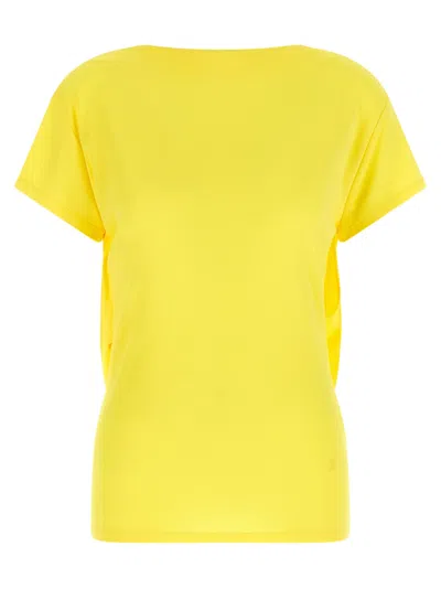 Jacquemus The Mistral Draped Cut-out T-shirt In Yellow