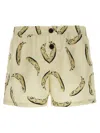 Jacquemus Le Maillot Puntini Yellow Swimsuit With Elastic Waist And All-over Print In Tech Fabric Man In Yellow