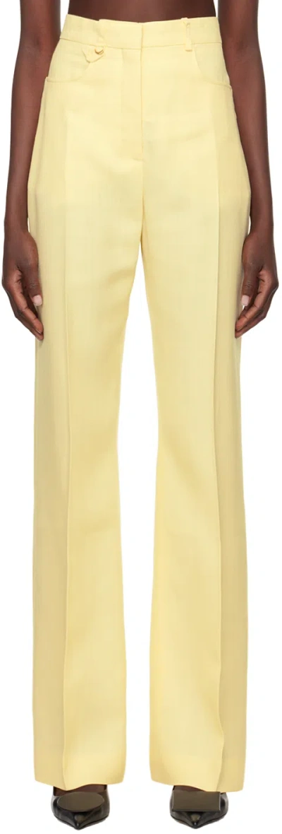 Jacquemus Le Pantalon Sauge High-rise Straight Pants In Yellow