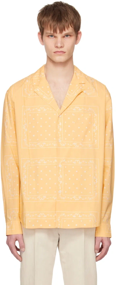 Jacquemus Yellow Le Raphia 'la Chemise Luis' Shirt In 2gk Print Yellow Fad