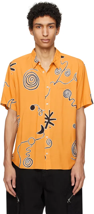 Jacquemus Yellow Les Sculptures 'la Chemise Melo' Shirt In Orange/black