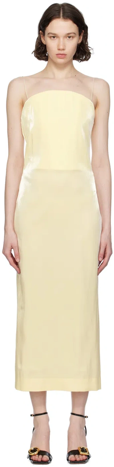Jacquemus La Robe Carino Satin Midi Dress In Neutral