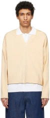 Jacquemus Yellow Les Sculptures 'le Cardigan Plissé' Cardigan In Light Ivory