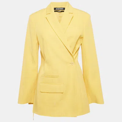 Pre-owned Jacquemus Yellow Linen Blend Double Breasted Blazer S