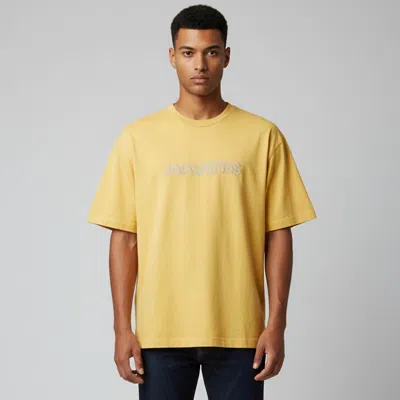 Pre-owned Jacquemus Yellow Logo Embroidered Cotton Le Raphia T-shirt Xl