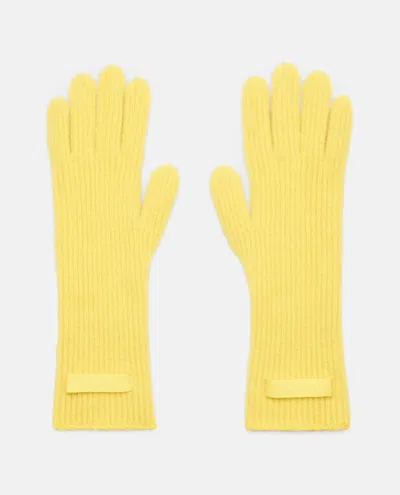 JACQUEMUS YELLOW LOGO GLOVES