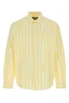 Jacquemus Striped Collared Long-sleeve Shirt In Yellow