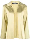 Jacquemus Notte Logo Plaque Blouse In Neutrals