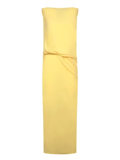 Jacquemus Peplo Stretch-jersey Maxi Dress In Yellow