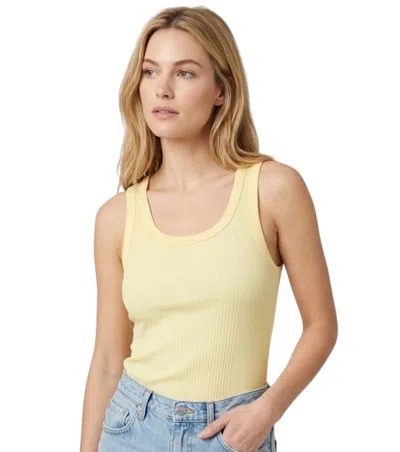 Jacquemus Yellow Round Neck Ribbed Tank Top In White