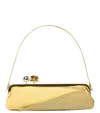 Jacquemus Salon Mais Suede And Patent-leather Clutch In Gold