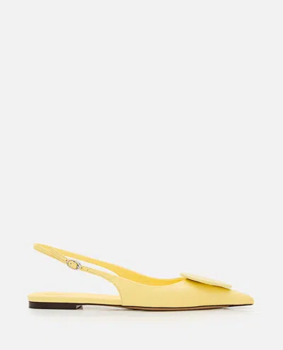 JACQUEMUS YELLOW SLINGBACK SANDALS
