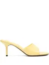 Jacquemus Cubisto Italian Kitten Heel Mules In Yellow
