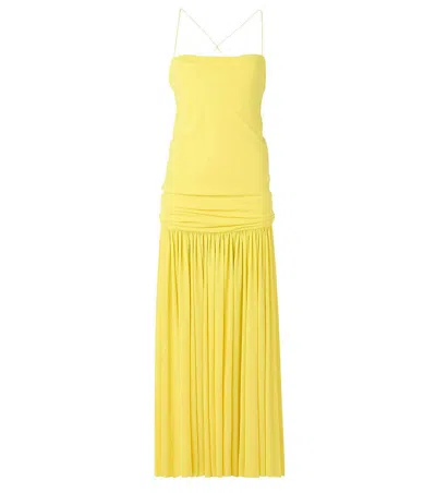 JACQUEMUS WOMEN YELLOW SQUARE NECK MIDI DRESS, XS LUXURY DRESSES FOR WOMEN DARVEYS