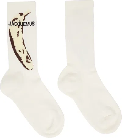 Jacquemus Yellow 'the ' Socks In 2bv Banana Print Yel