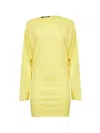 Jacquemus Flowing Viscose Jersey Dress With Embroidered Detailing In Yellow
