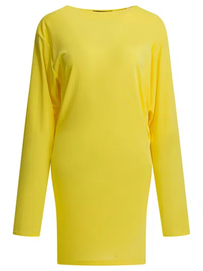 Jacquemus Yellow Viscose Blend Dress In Blue
