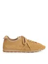 Jacquemus Les Tennis Sneakers In Soft Crocodile-embossed Suede In Sand