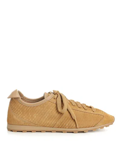 Jacquemus Les Tennis Sneakers In Soft Crocodile-embossed Suede In Brown