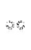 Jacquemus Rhinestone Zebra Hoop Earrings In Noir & Blanc Cassé Zebra